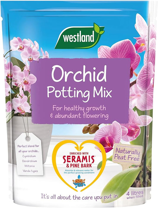 Westland Orchid Potting Compost Mix and Enriched with Seramis, 4 L