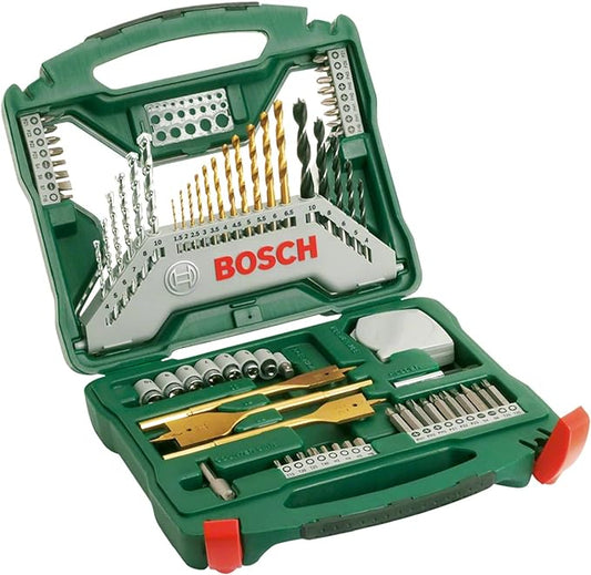 Bosch 70-Pieces X-Line Titanium Drill and Screwdriver Bit Set (for Wood, Masonry and Metal, Accessories Drills)