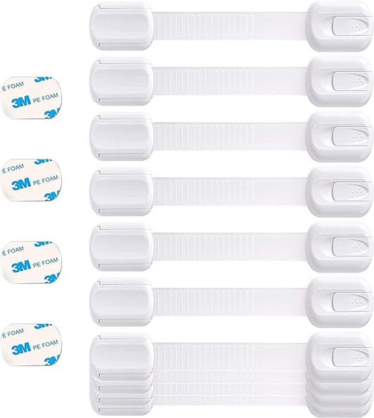 Booboo (10 PACK) Child Safety Cupboard Door Strap Locks | Baby Proof Your Cabinets with No Trapped Fingers | Extra Easy Installation, No Tools Needed