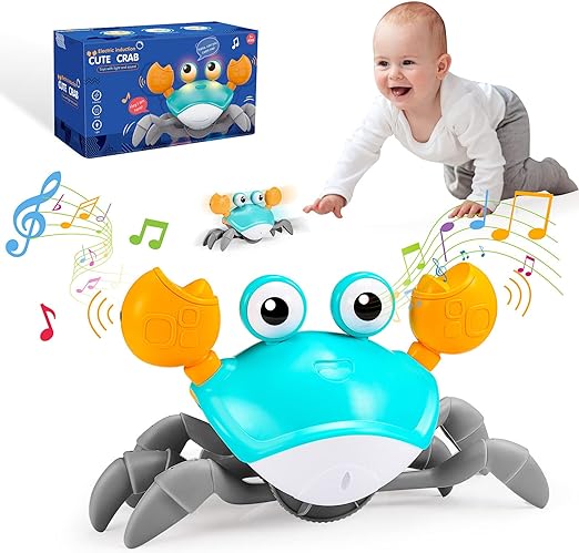 Grriopi Sensory Toys for Babies, Crawling Crab Toy Baby Toys 0-6 Months Gifts for 1 2 Year Old Girls Boys Crab Toddler Toys for 1-2 Year Old Girls Tummy Time 0-6 6-12 Months